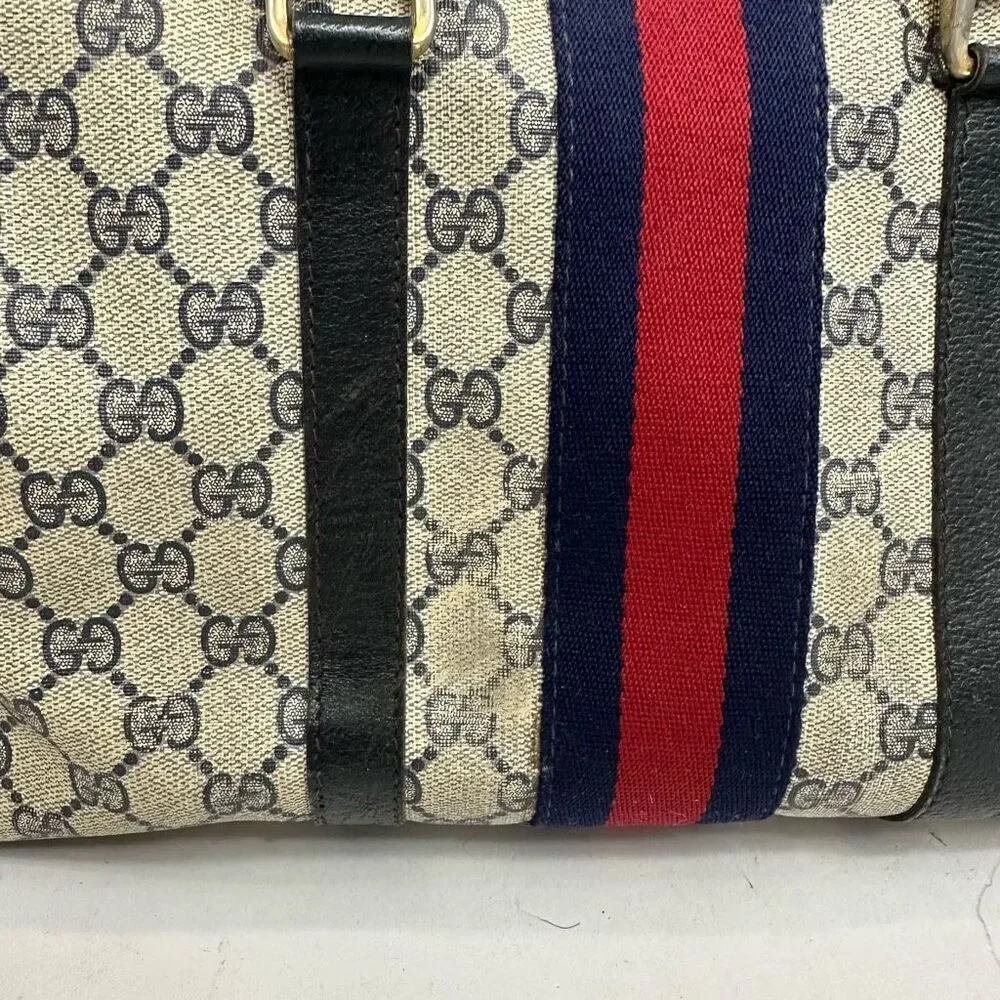 Vintage Gucci Sherry Line Navy Blue Boston Bag - Picture 9 of 16